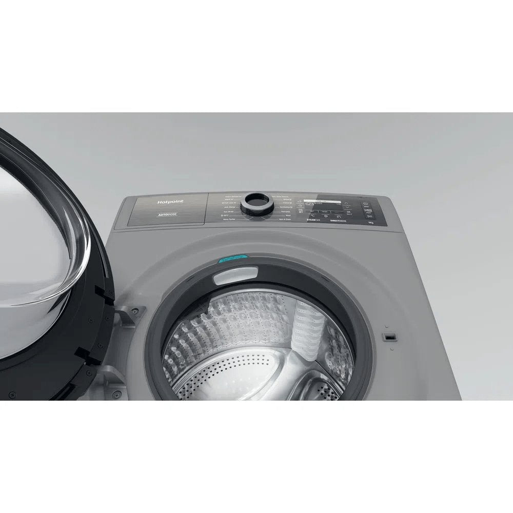 Hotpoint H8W946SBUK 9Kg Freestanding Washing Machine, 1400 rpm, 59.9cm Wide - Silver | Atlantic Electrics