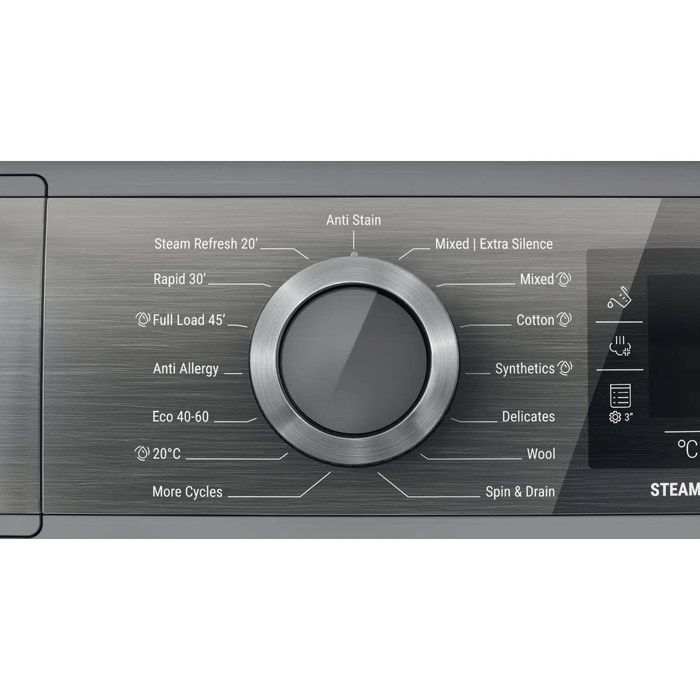 Hotpoint H8W946SBUK 9Kg Freestanding Washing Machine, 1400 rpm, 59.9cm Wide - Silver | Atlantic Electrics