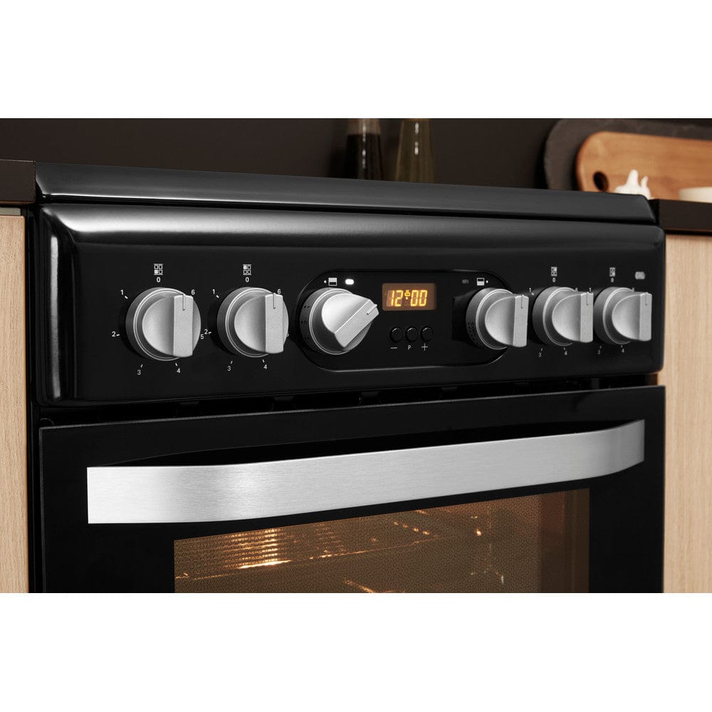 HOTPOINT HD5V93CCB 50cm Double Oven Electric Cooker With Ceramic Hob - Black | Atlantic Electrics