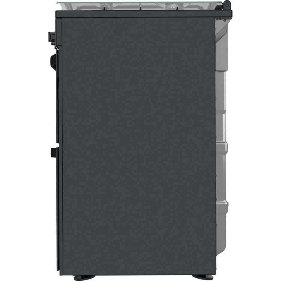 Hotpoint HDM67G0CCB 60cm Gas Cooker in Black Twin Cavity Oven Gas Hob | Atlantic Electrics