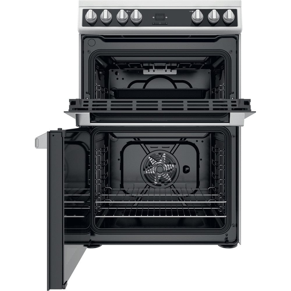 Hotpoint HDT67V9H2CW 60cm Double Oven Electric Cooker - White | Atlantic Electrics