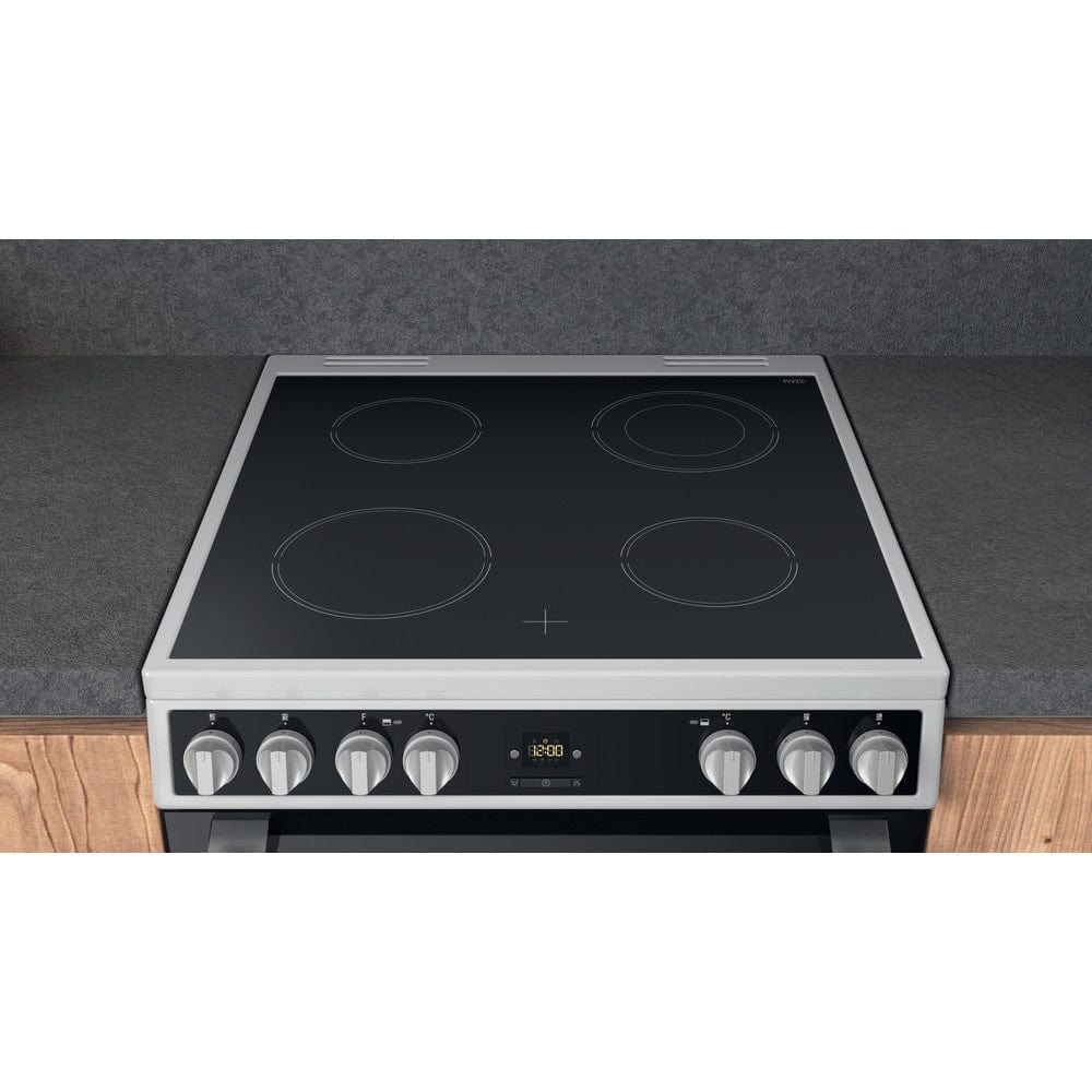 Hotpoint HDT67V9H2CW 60cm Double Oven Electric Cooker - White | Atlantic Electrics