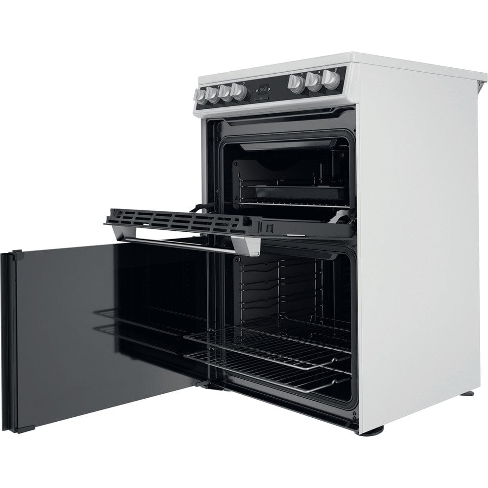 Hotpoint HDT67V9H2CW 60cm Double Oven Electric Cooker - White | Atlantic Electrics
