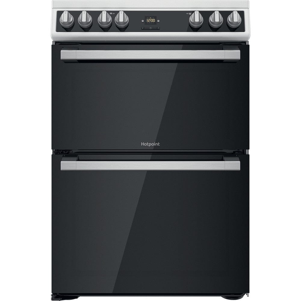 Hotpoint HDT67V9H2CW 60cm Double Oven Electric Cooker - White | Atlantic Electrics
