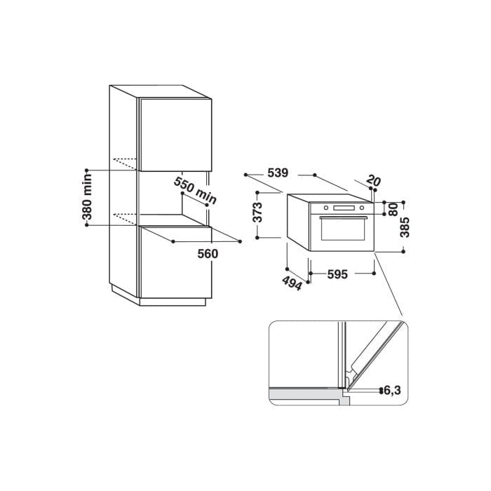 Hotpoint MD344IXH 31L Built-in Microwave Oven And Grill Stainless Steel | Atlantic Electrics