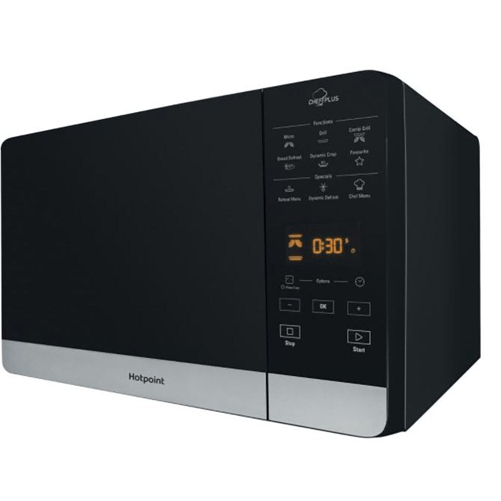 Hotpoint MWH27321B Chefplus 25L Microwave Oven & Grill with Crisp Function - Black | Atlantic Electrics