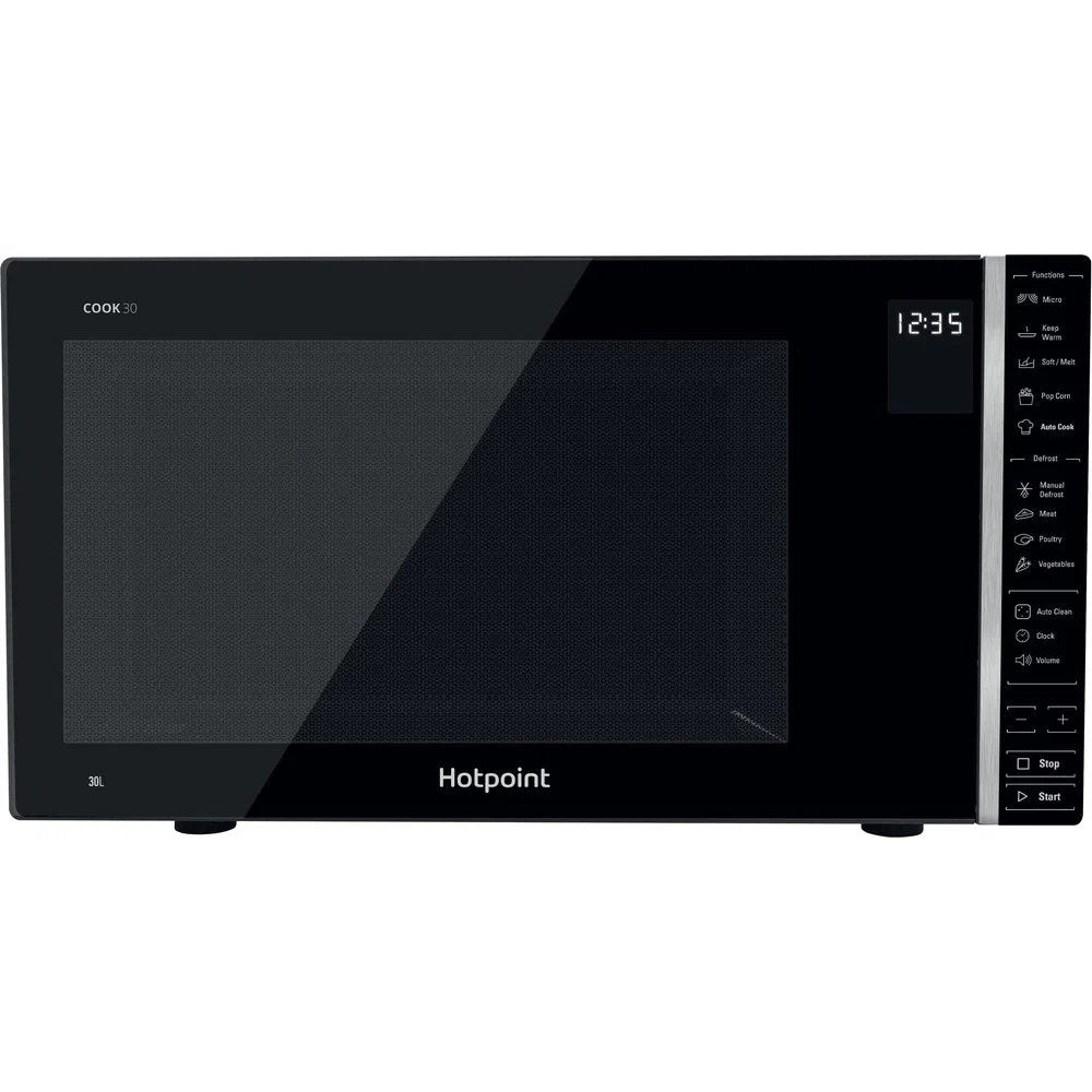 Hotpoint MWH301B 30 Litre Freestanding Microwave, 53.9cm Wide - Black | Atlantic Electrics