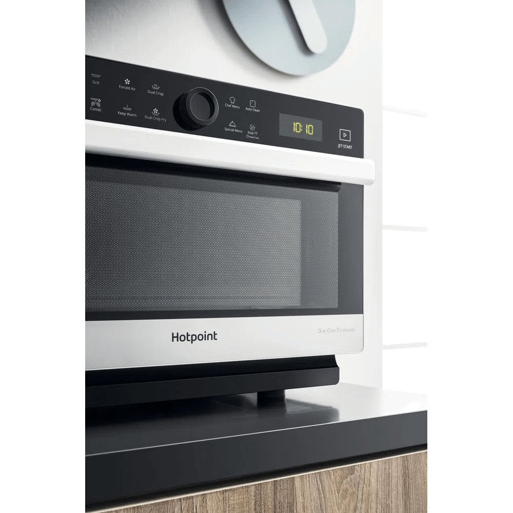 Hotpoint MWH338SX 33 Litre Freestanding Microwave, 49cm Wide - Stainless Steel | Atlantic Electrics