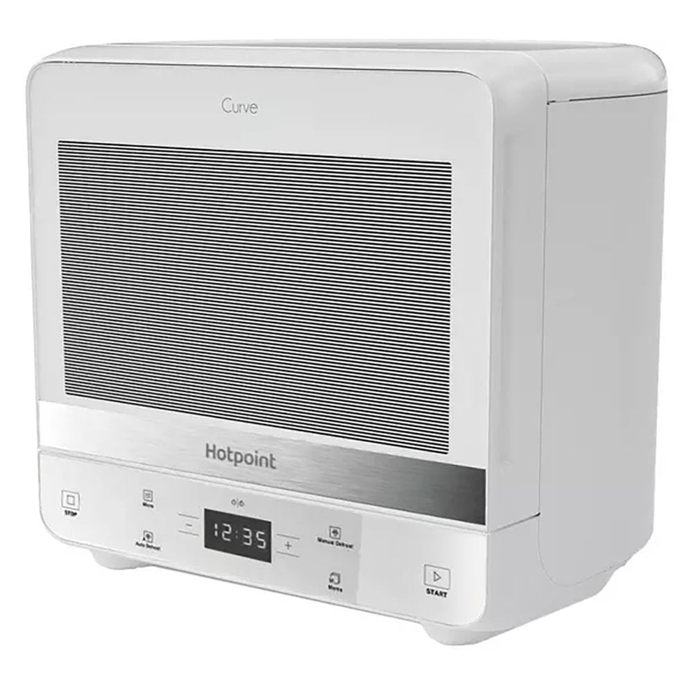 Hotpoint MWHC1331FW 13 Litre Curve Solo Microwave, 39.2cm Wide - White | Atlantic Electrics