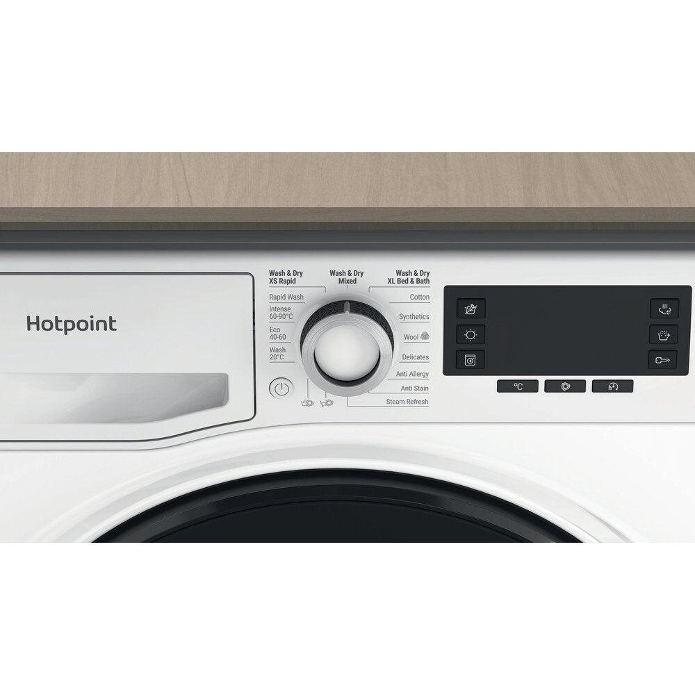 Hotpoint NDD10726DAUK 10+7Kg Washer Dryer With 1400 Rpm, 59.5cm Wide - White | Atlantic Electrics