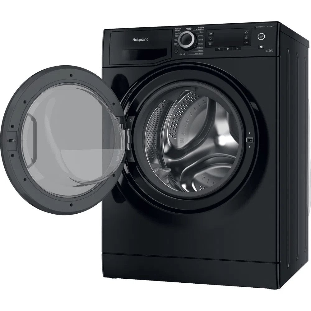 Hotpoint NDD8636BDAUK 8+6Kg Washer Dryer with 1400 rpm, 59.5cm Wide - Black | Atlantic Electrics