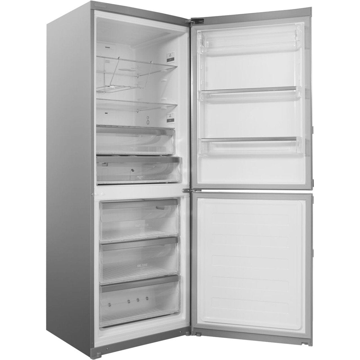 Hotpoint NFFUD191X1 450 Litre Freestanding Fridge Freezer 60-40 Split Frost Free 70cm Wide - Stainless Steel | Atlantic Electrics
