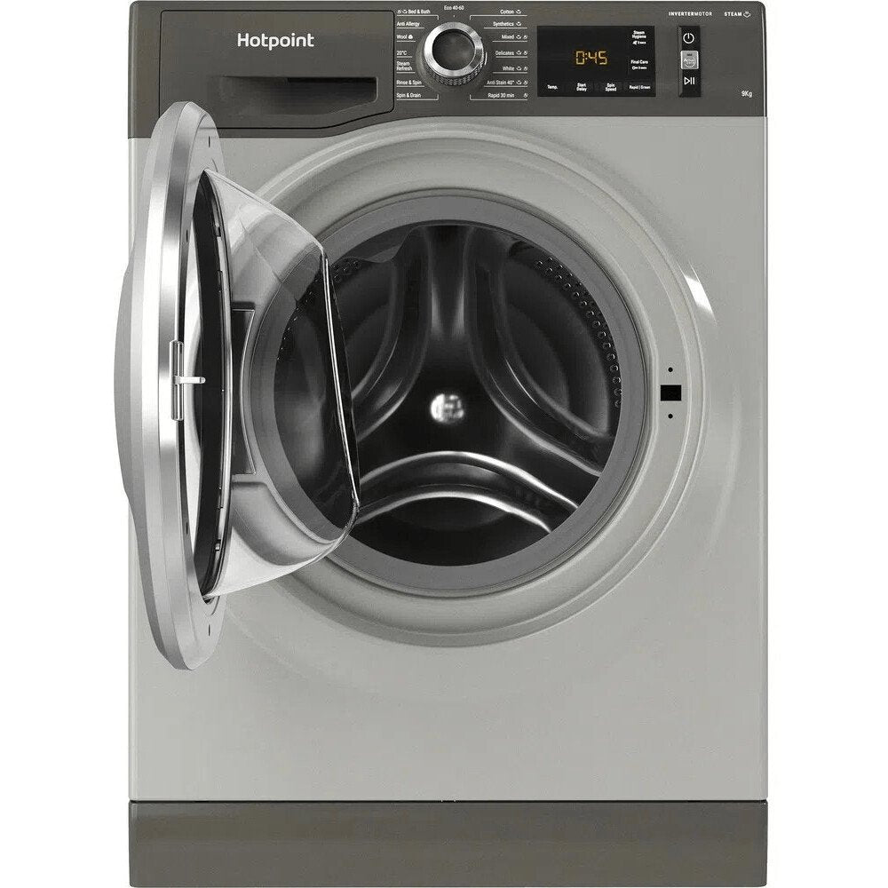 Hotpoint NM11946GCAUKN 9kg Washing Machine, 1400rpm, 59.5cm Wide - Graphite | Atlantic Electrics