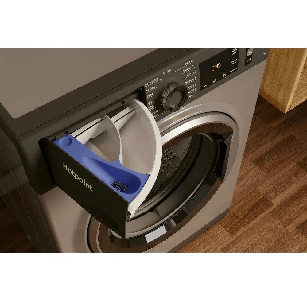 Hotpoint NM11946GCAUKN 9kg Washing Machine, 1400rpm, 59.5cm Wide - Graphite | Atlantic Electrics