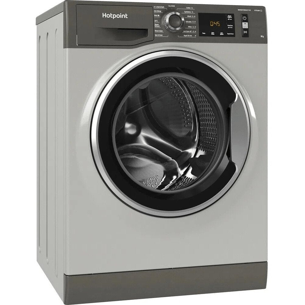 Hotpoint NM11946GCAUKN 9kg Washing Machine, 1400rpm, 59.5cm Wide - Graphite | Atlantic Electrics
