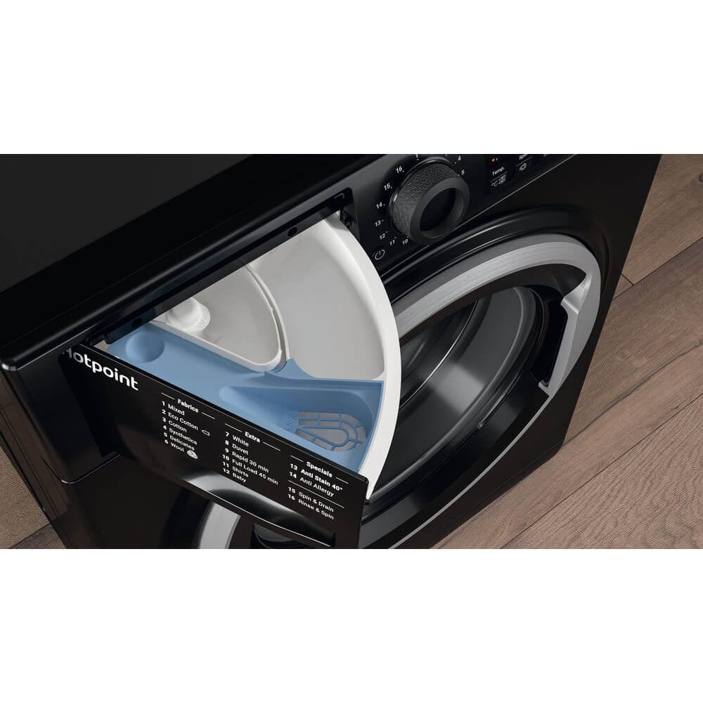 Hotpoint NSWM1044CBSUKN 10Kg Washing Machine with 1400 rpm - Black | Atlantic Electrics