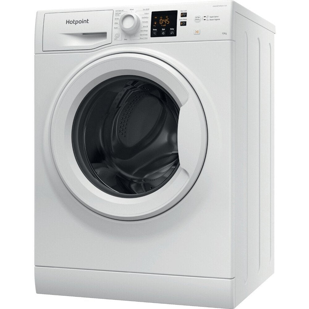 Hotpoint NSWM1045CWUKN 10Kg Washing Machine, 1400 rpm, 59.5cm Wide - White | Atlantic Electrics