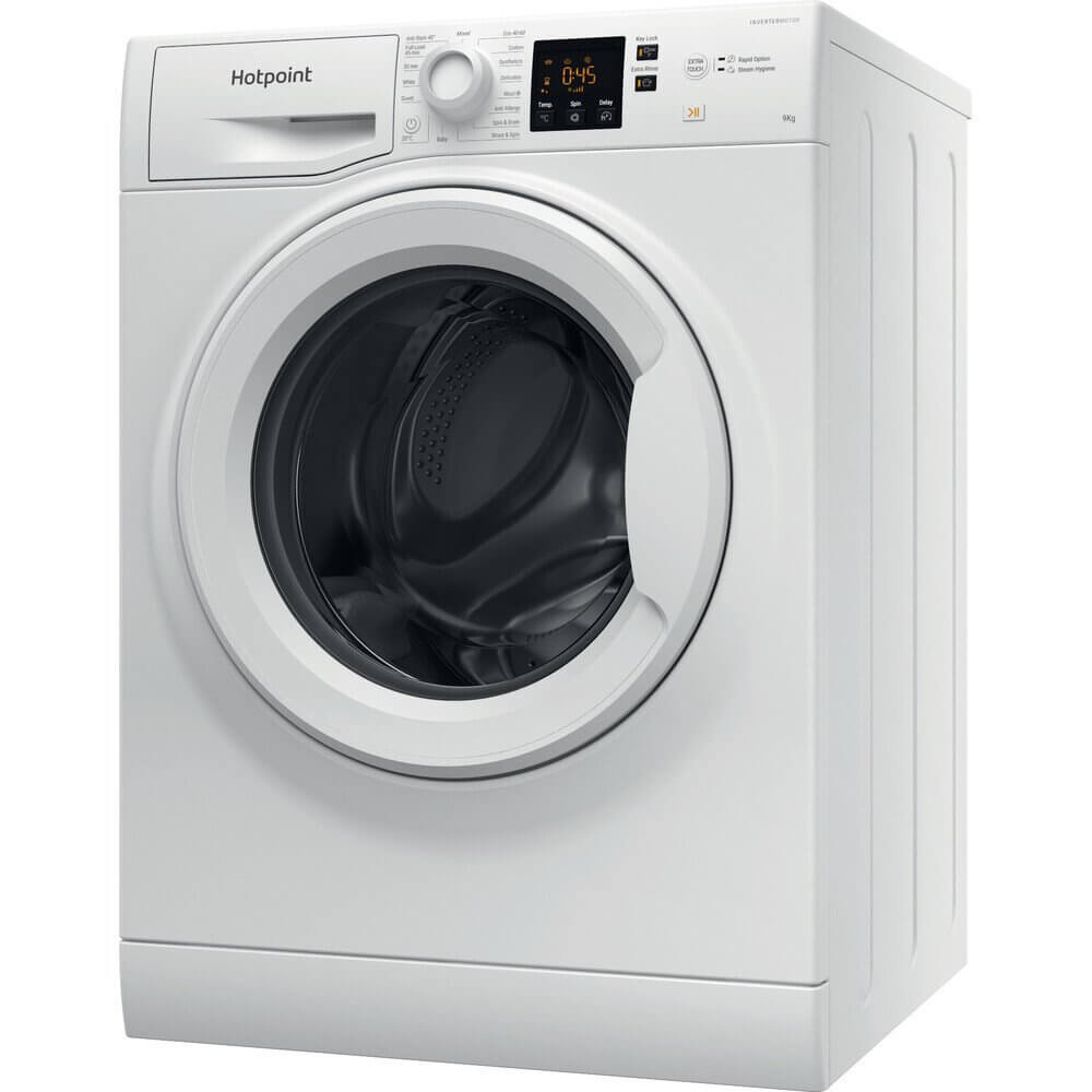 Hotpoint NSWM965CWUKN Freestanding Washing Machine 9kg 1600 Spin White | Atlantic Electrics