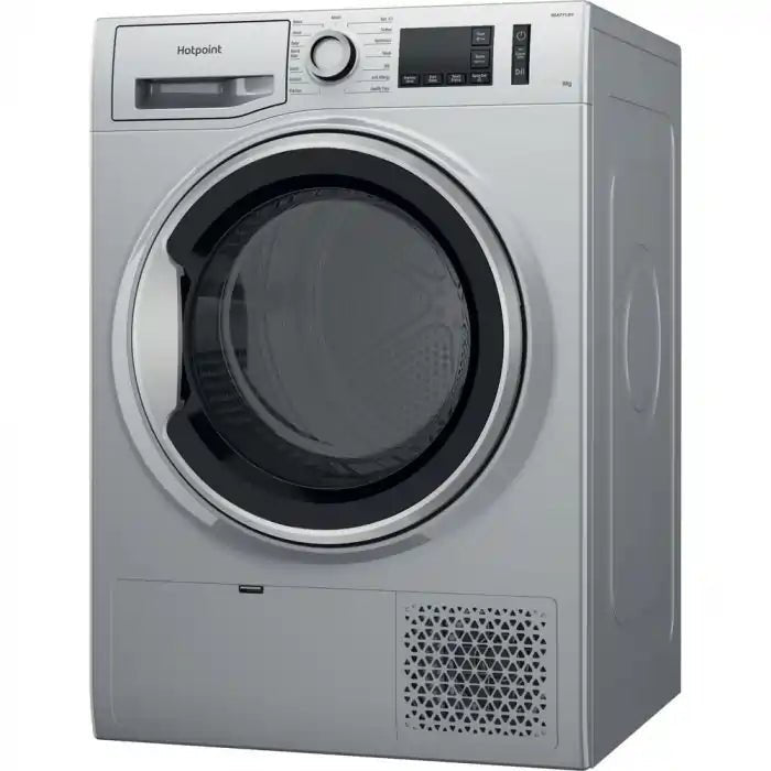 Hotpoint NTM1192SSK Freestanding 9kg Heat Pump Tumble Dryer in - Silver | Atlantic Electrics