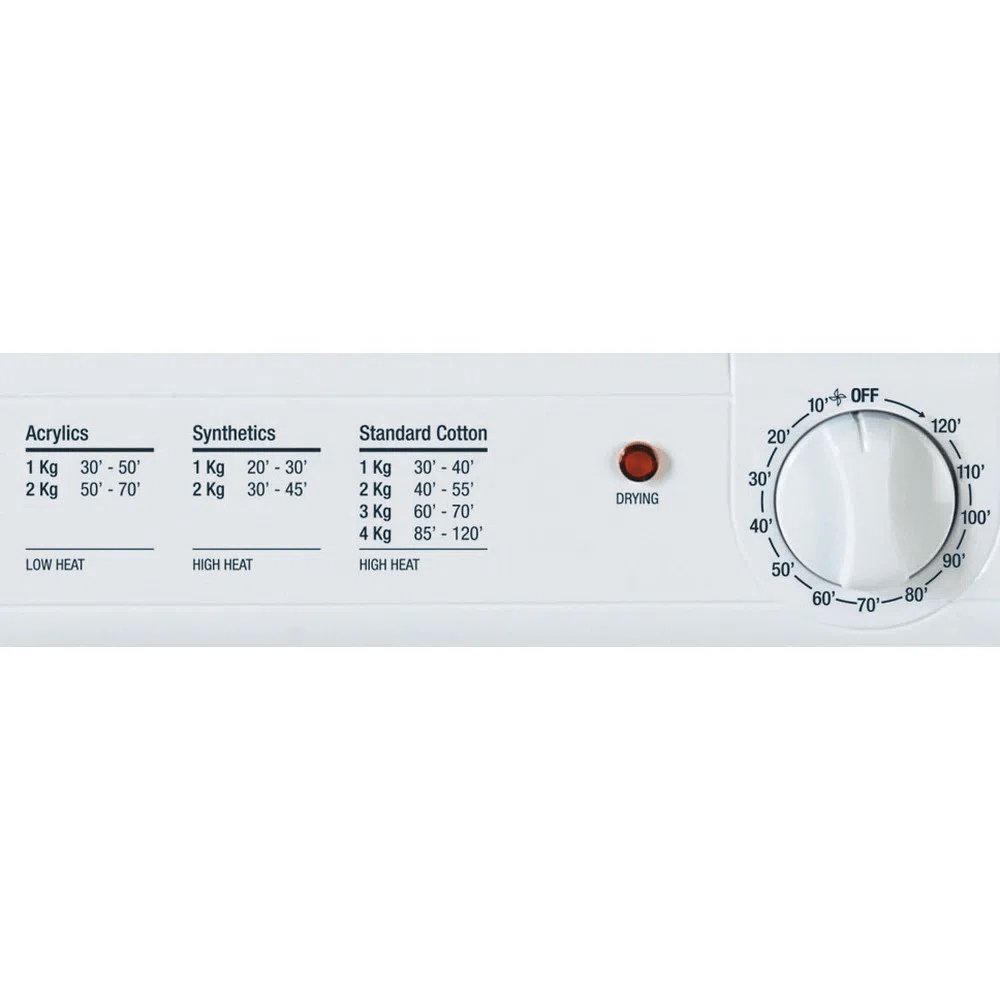 Hotpoint NV4D01P 4kg Freestanding Front Vented Tumble Dryer, 58 Litre, 49cm Wide - White | Atlantic Electrics