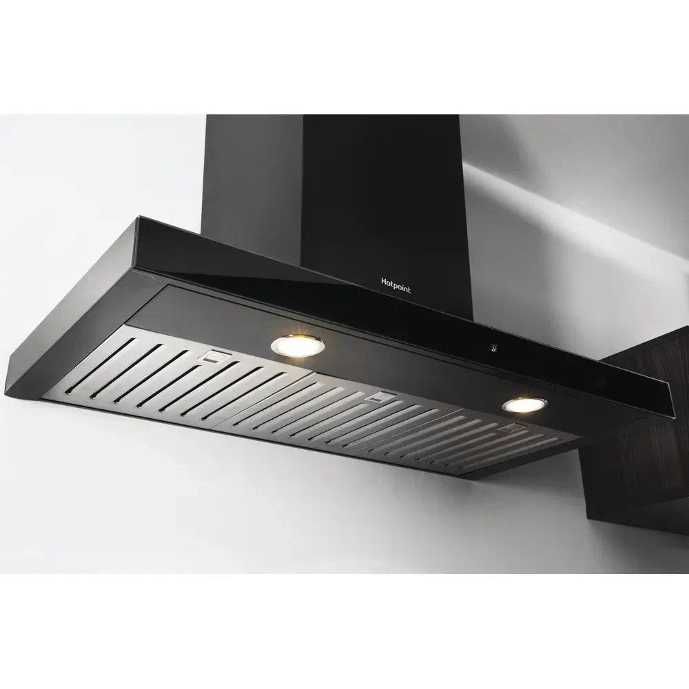 Hotpoint PHBS98CLTDK1 Wall Mounted Cooker Hood, 89.8cm Wide - Black | Atlantic Electrics