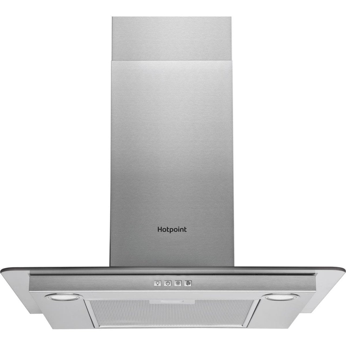 Hotpoint PHFG64FLMX 60cm Chimney Cooker Hood With Flat Glass Canopy - Stainless Steel | Atlantic Electrics