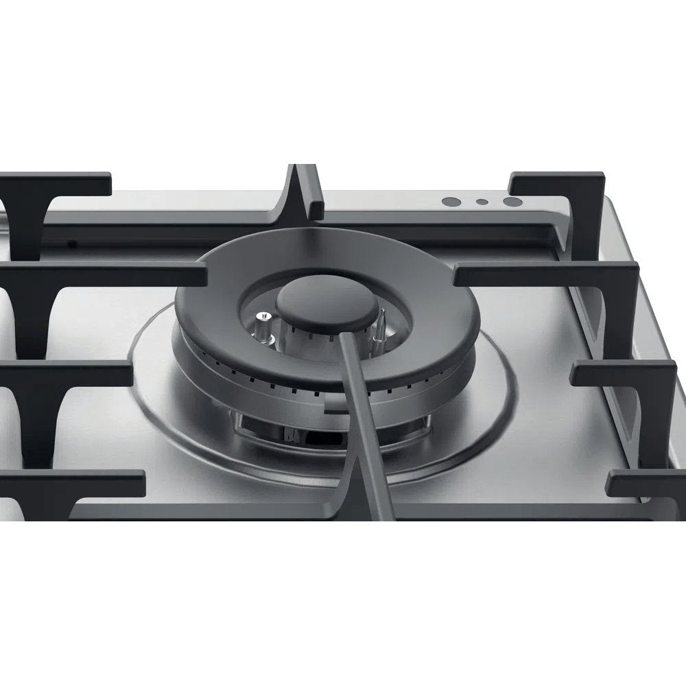 Hotpoint PPH60GDFIXUK Gas Hob, 4 Gas Burners, 59cm Wide - Silver | Atlantic Electrics