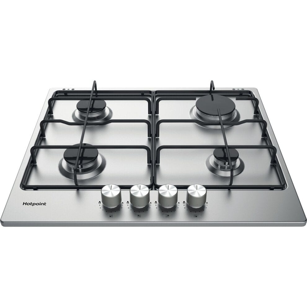 Hotpoint PPH60PFIXUK 60cm 4 Burner Gas Hob Stainless Steel | Atlantic Electrics