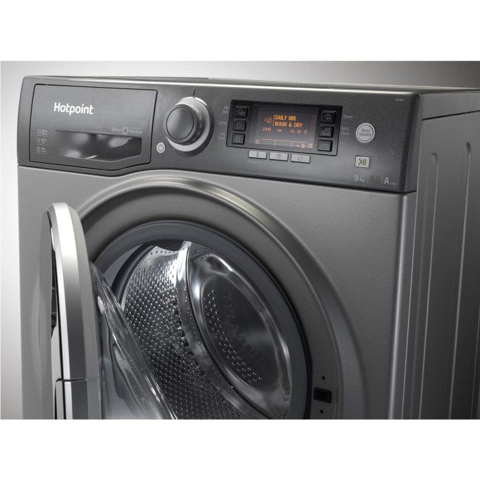 Hotpoint RD966JGD 9kg Wash 6kg Dry 1600rpm Freestanding Washer Dryer-Graphite - Atlantic Electrics - 39478044229855