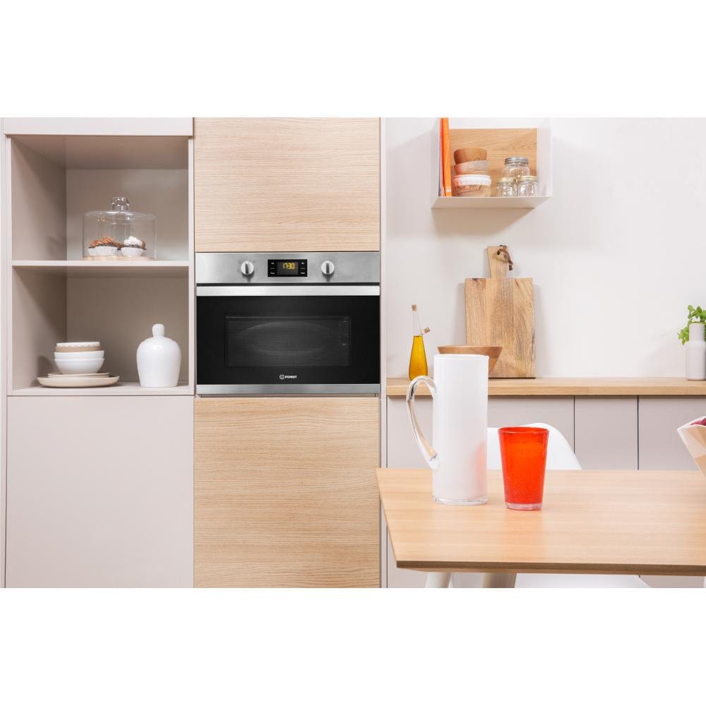 Indesit Aria MWI3443IX Built-in Microwave in Stainless Steel | Atlantic Electrics