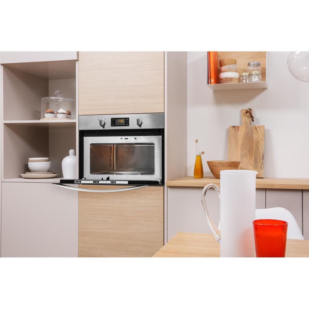 Indesit Aria MWI3443IX Built-in Microwave in Stainless Steel | Atlantic Electrics