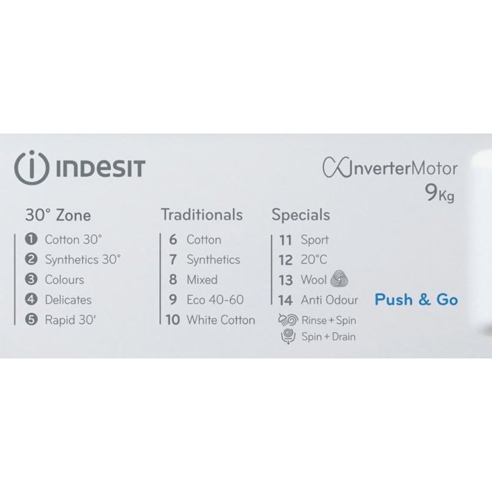 Indesit BIWMIL91484 9kg 1400rpm Integrated Washing Machine - White - Atlantic Electrics - 39478067593439