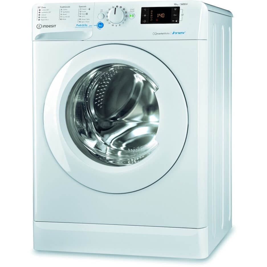 Indesit BWE101683XWUKN 10kg 1600rpm Freestanding Washing Machine - White - Atlantic Electrics - 39478066249951