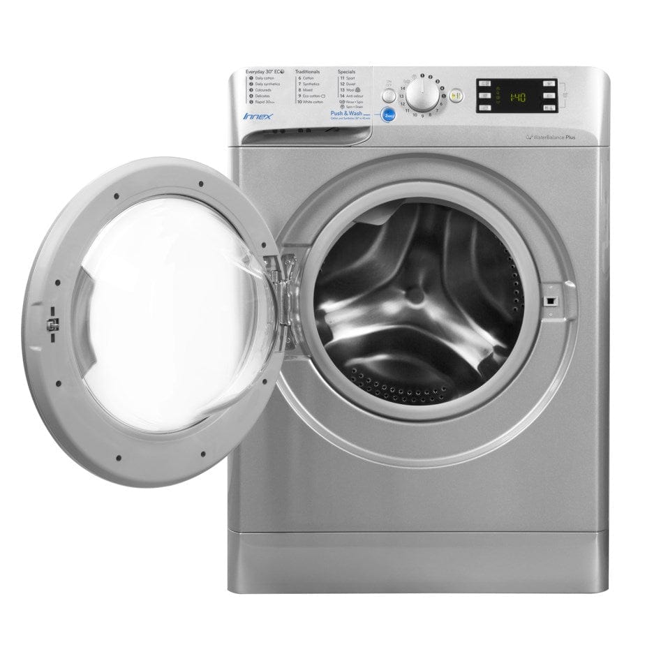 Indesit BWE91484 Freestanding Washing Machine 9kg Load 1400rpm Spin, Silver | Atlantic Electrics