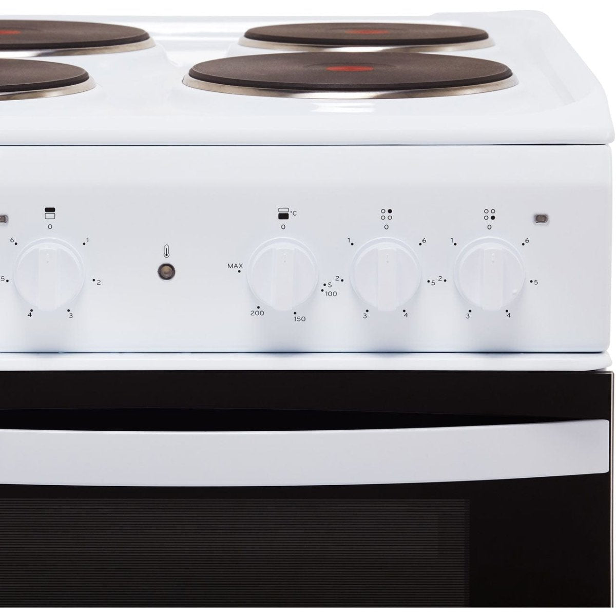 Indesit Cloe ID5E92KMW 50cm Electric Cooker with Solid Plate Hob - White - A Rated | Atlantic Electrics