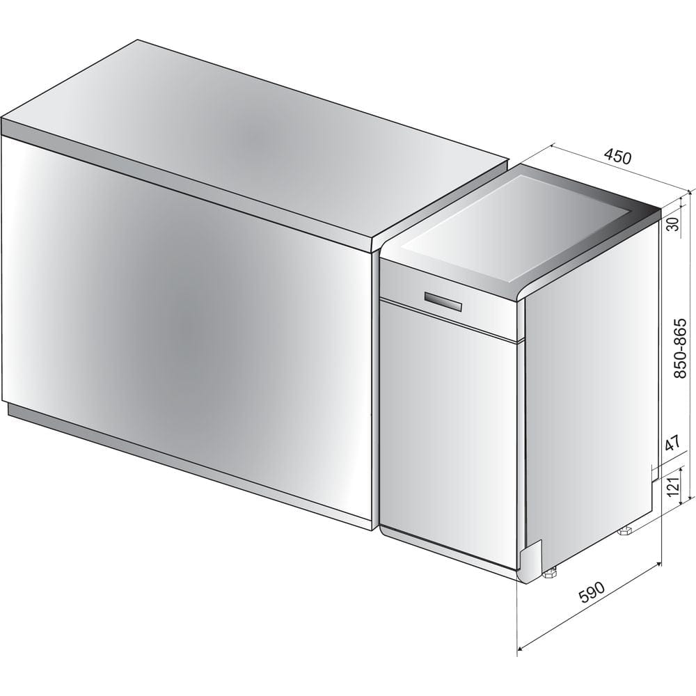 Indesit DSFO3T224Z 10 Place Slimline Freestanding Dishwasher - White | Atlantic Electrics