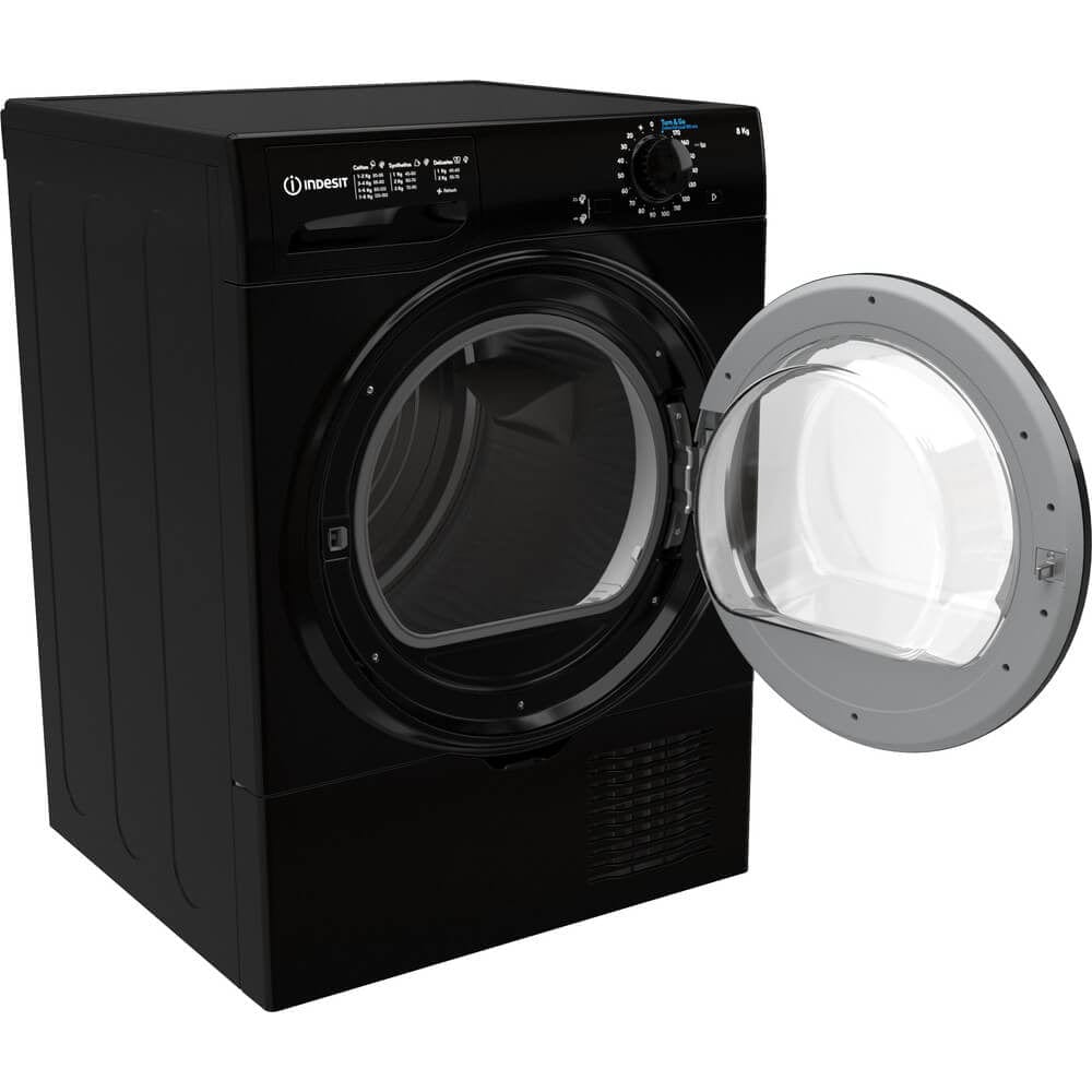 Indesit I2D81BUK 8Kg Freestanding Condenser Tumble Dryer Black | Atlantic Electrics