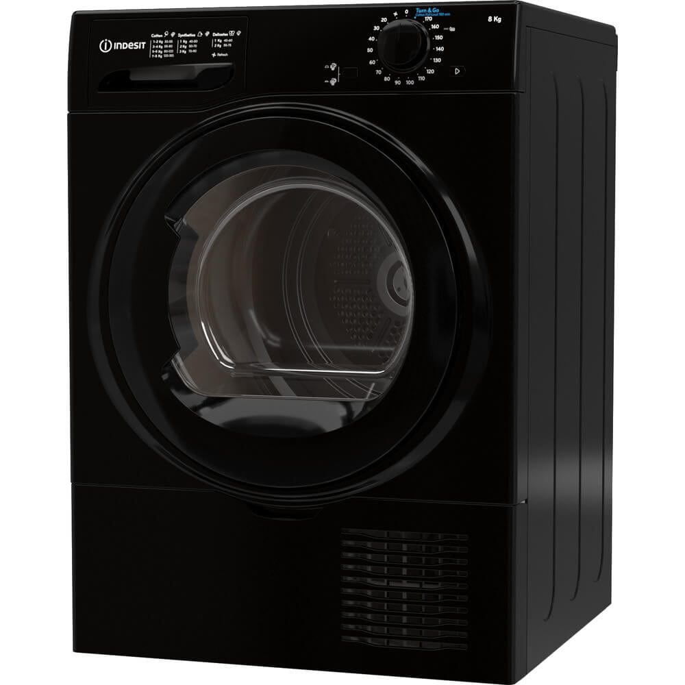 Indesit I2D81BUK 8Kg Freestanding Condenser Tumble Dryer Black | Atlantic Electrics