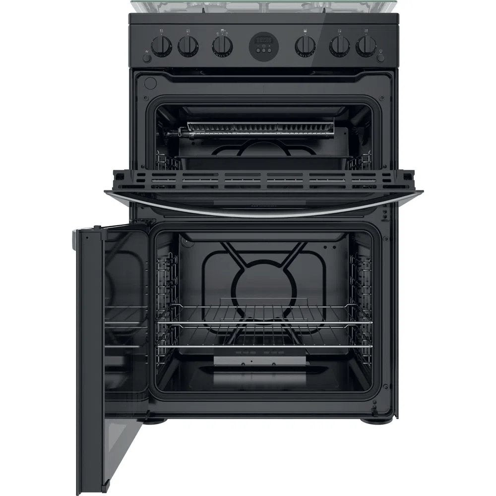 Indesit ID67G0MCBUK 85 Litre Double Cooker, 60cm Wide - Black | Atlantic Electrics
