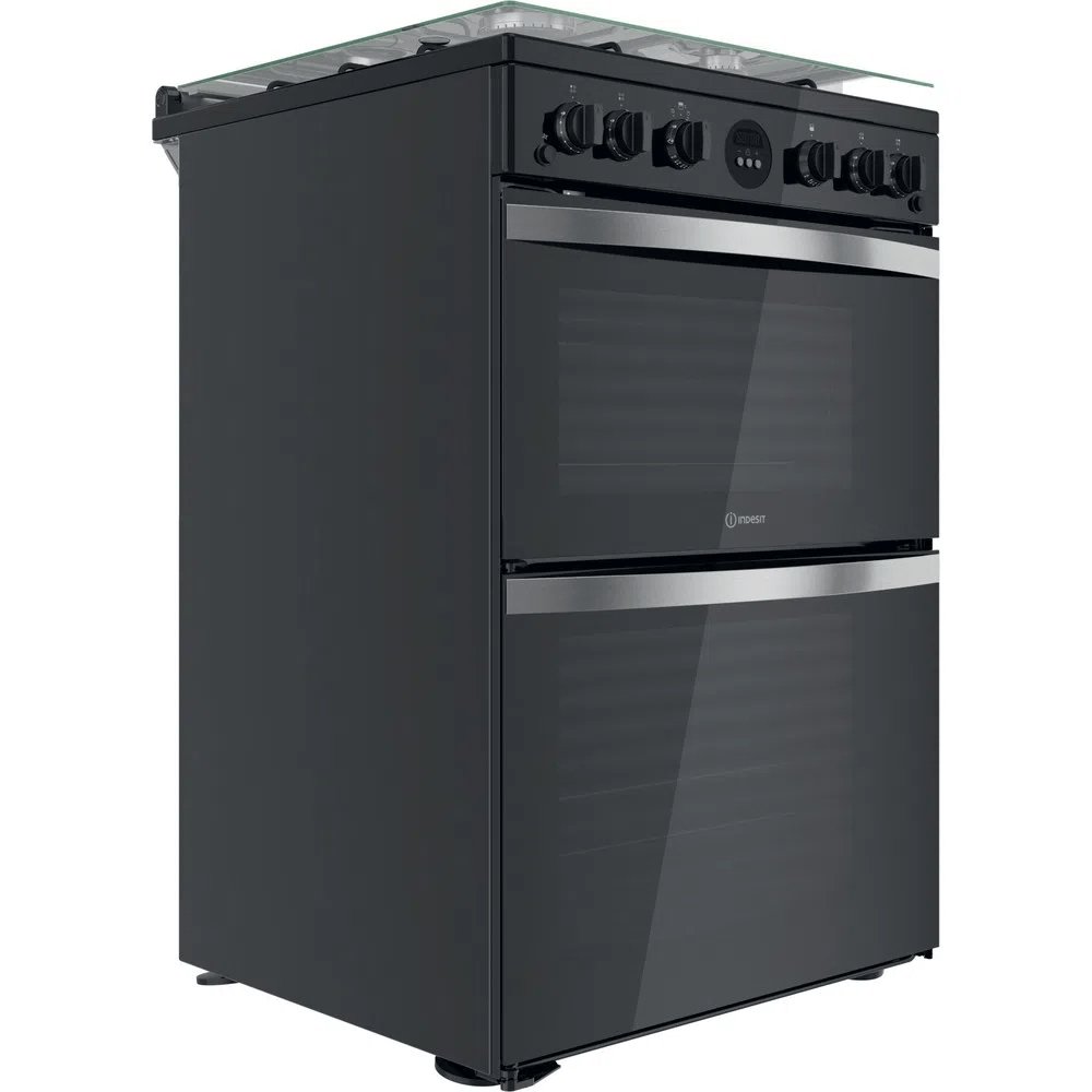 Indesit ID67G0MCBUK 85 Litre Double Cooker, 60cm Wide - Black | Atlantic Electrics