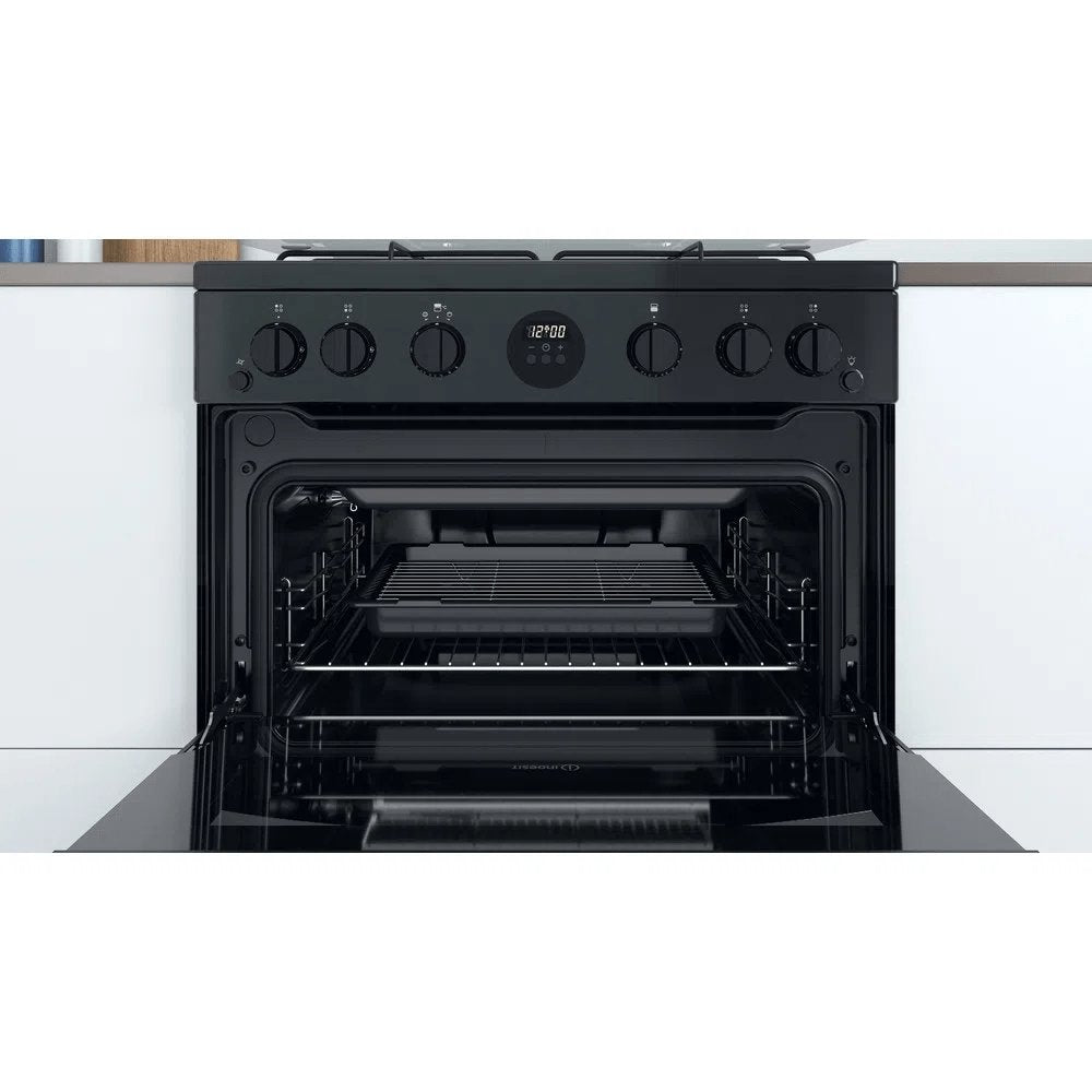 Indesit ID67G0MCBUK 85 Litre Double Cooker, 60cm Wide - Black | Atlantic Electrics