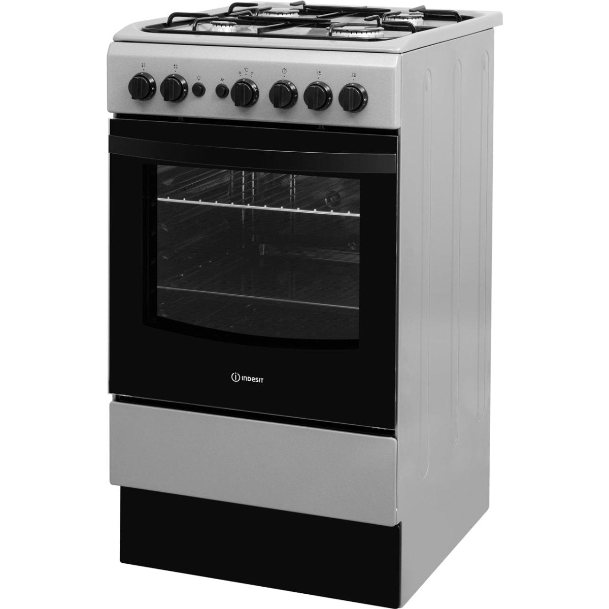 Indesit IS5G1PMSS 50cm Single Oven Gas Cooker - Silver | Atlantic Electrics