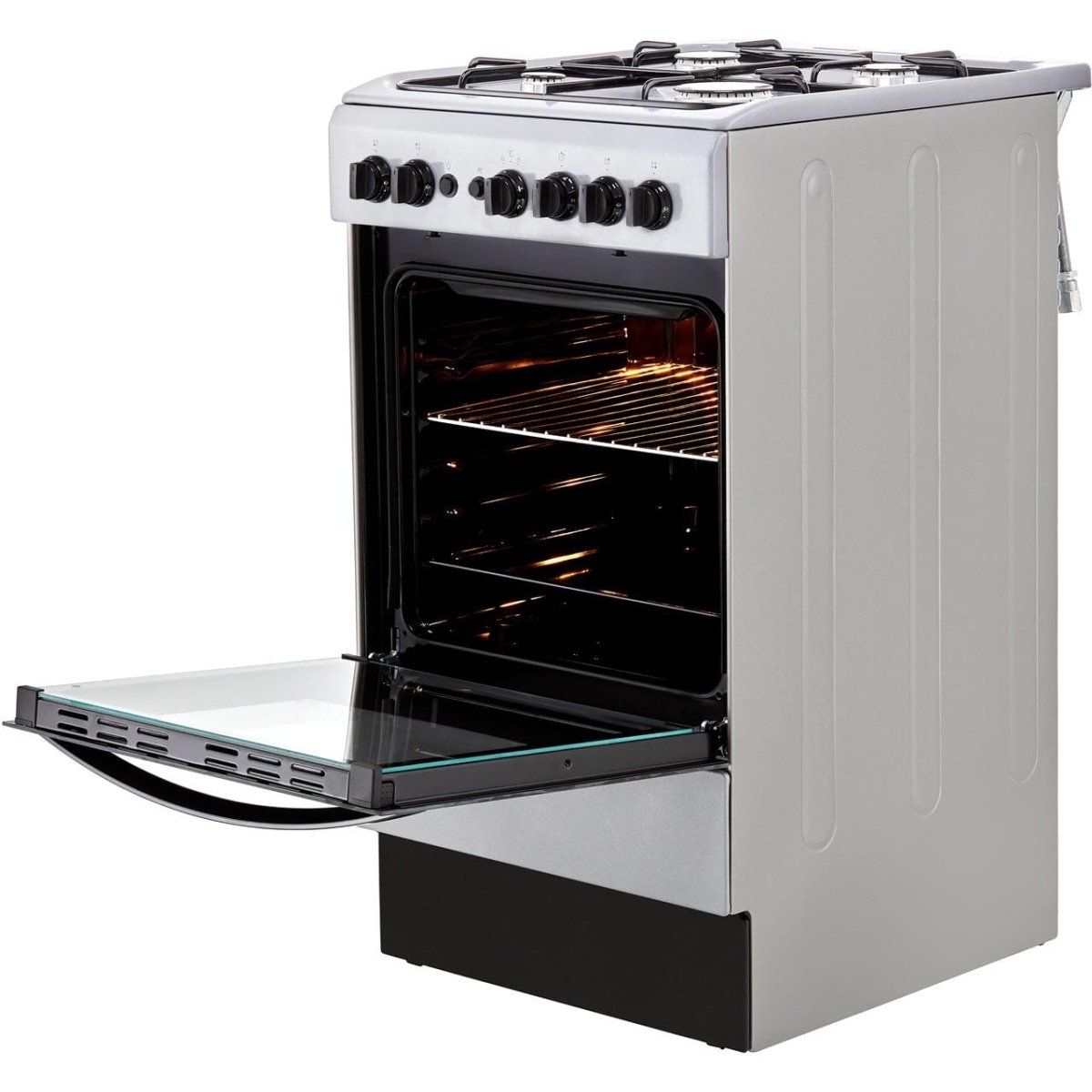 Indesit IS5G1PMSS 50cm Single Oven Gas Cooker - Silver | Atlantic Electrics