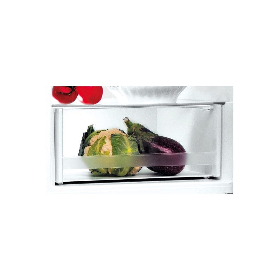 Indesit LI8S1ES 60cm Fridge freezer with Low Frost technology 70 30 split 272L over 15 shopping bags in Silver | Atlantic Electrics