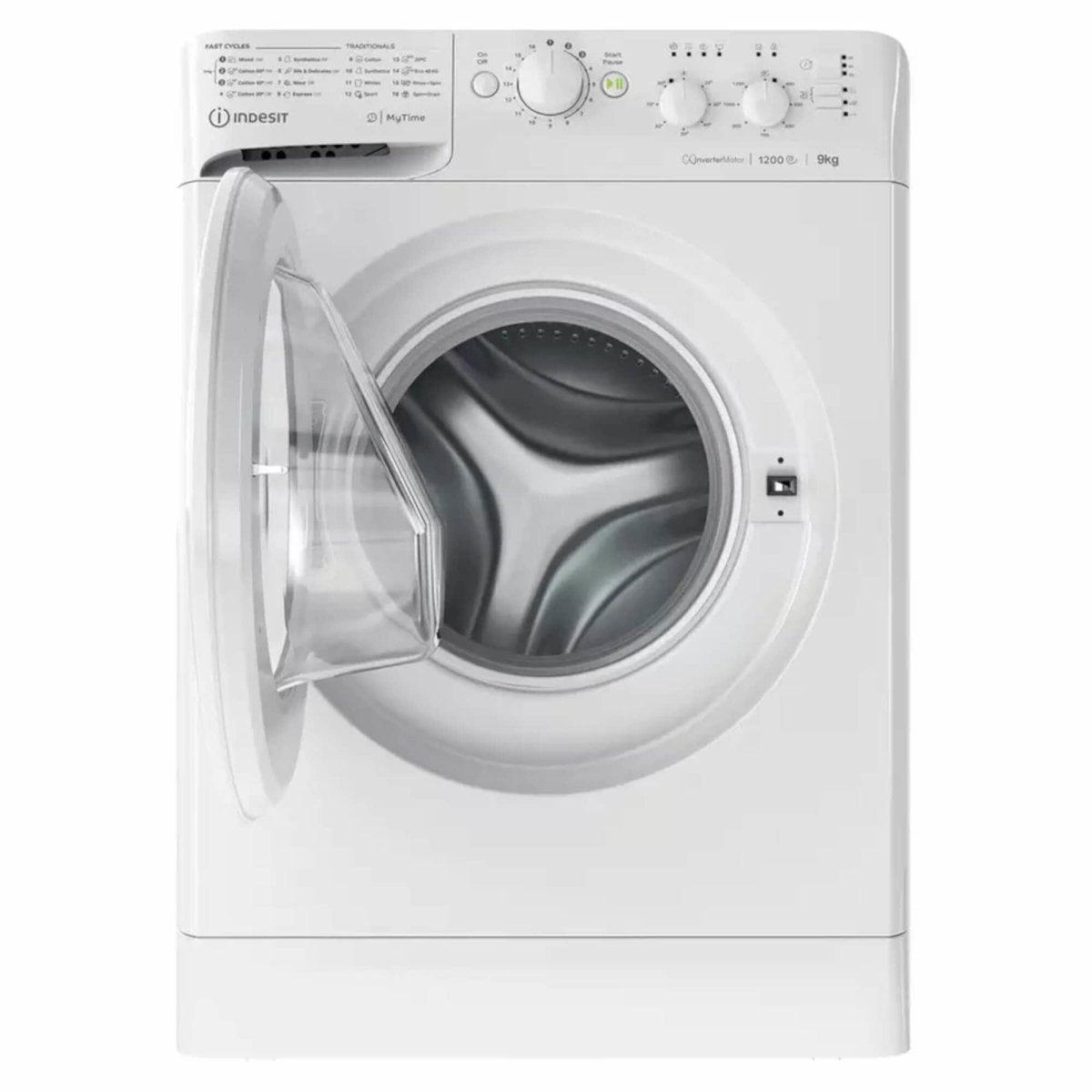 Indesit MTWC91284WUK 9kg 1200rpm Spin Freestanding Washing Machine White | Atlantic Electrics