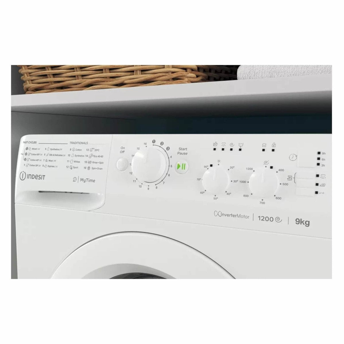 Indesit MTWC91284WUK 9kg 1200rpm Spin Freestanding Washing Machine White | Atlantic Electrics