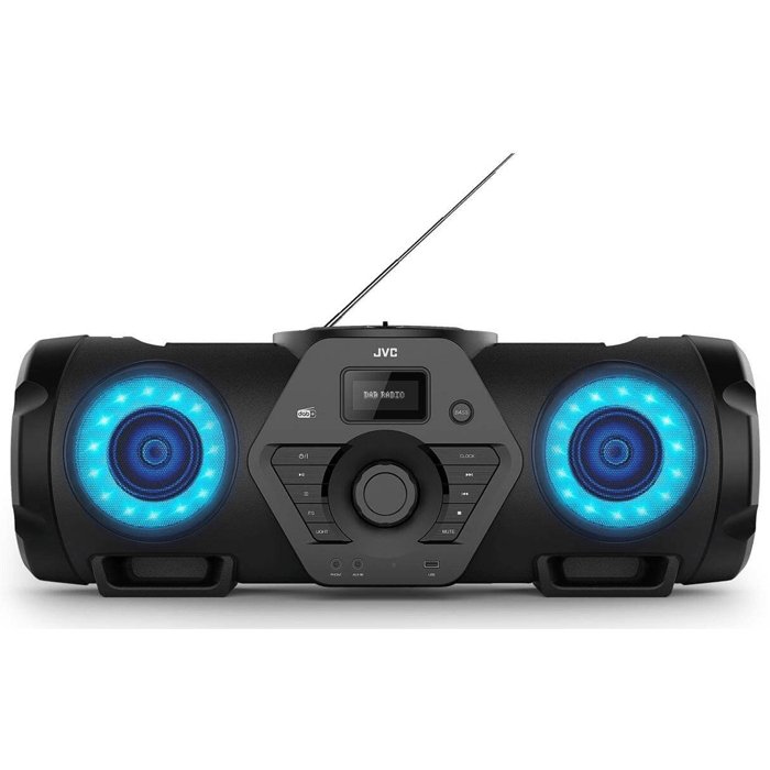 JVC RVNB300DAB 60W CD BoomBlaster with USB, DAB+ and Bluetooth Audio-Streaming | Atlantic Electrics
