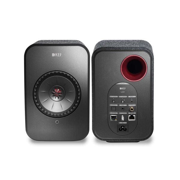 Kef LSX Black Active Wireless Bookshelf Speakers with Bluetooth,Airplay 2 - Atlantic Electrics - 39478111994079