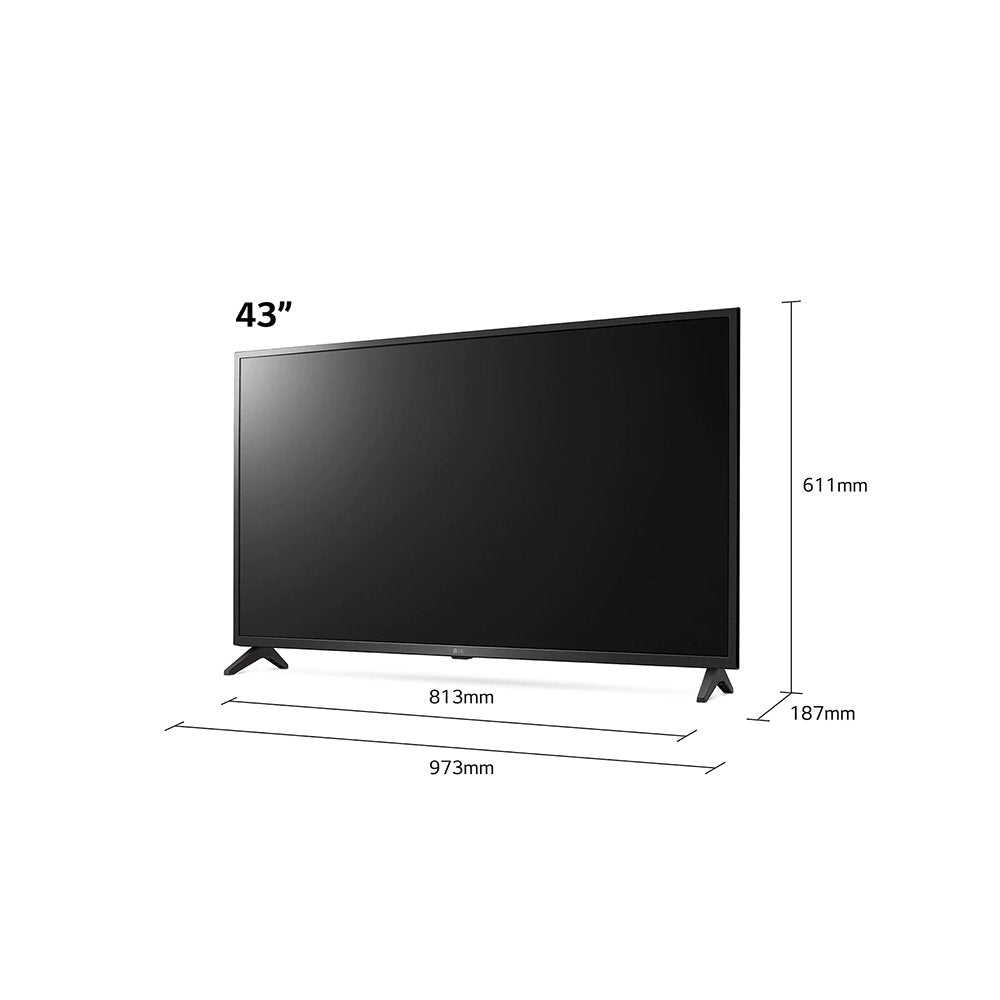 LG 43UP75006LF (2021) LED HDR 4K Ultra HD Smart TV, 43 inch with Freeview Play-Freesat HD, Ceramic Black - Atlantic Electrics - 39478140174559