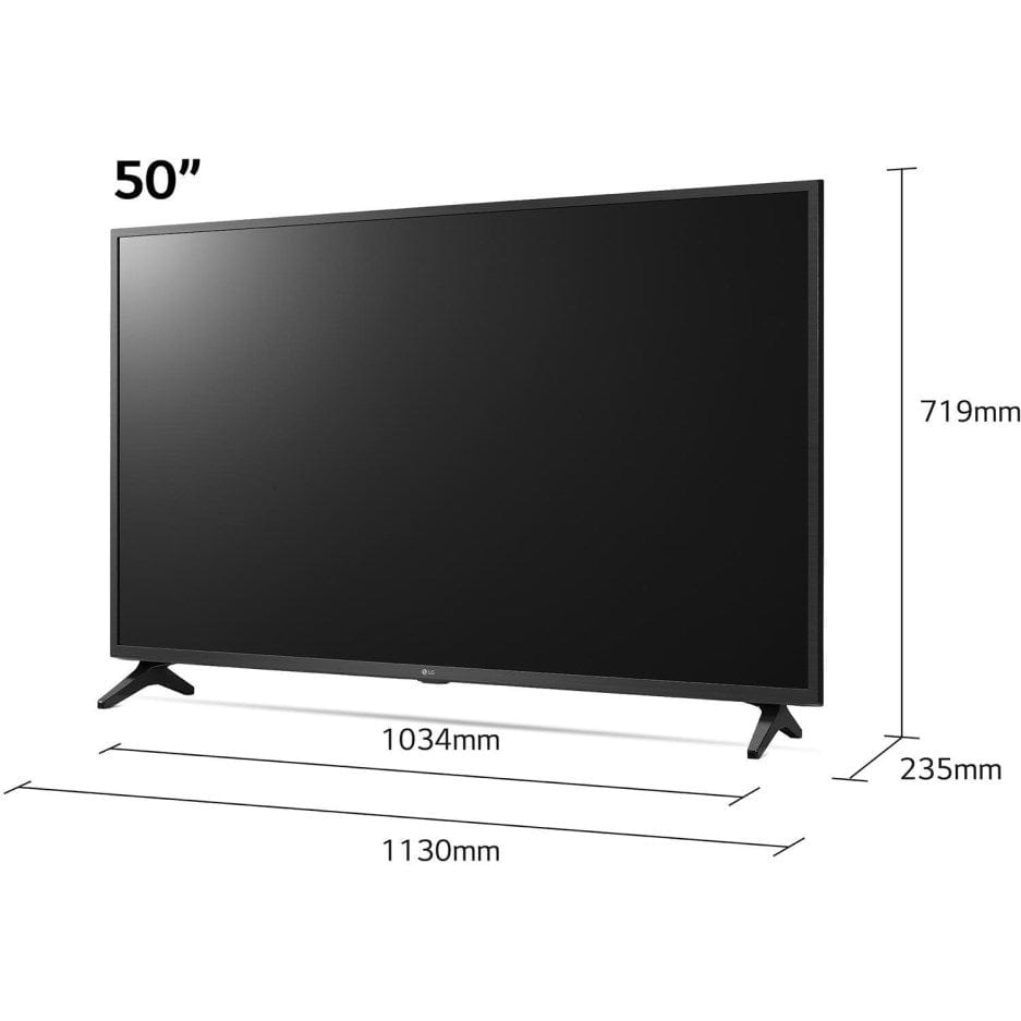 LG 50UP75006LF (2021) LED HDR 4K Ultra HD Smart TV, 50 inch with Freeview Play-Freesat HD, Ceramic Black | Atlantic Electrics